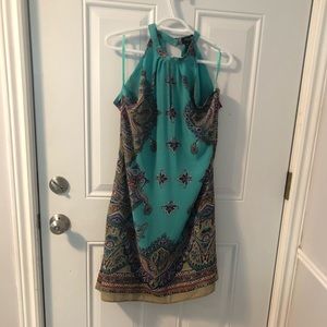 Teal and paisley halter dress. NWT